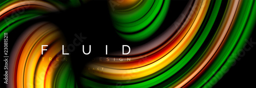 Wave fluid flowing colors motion effect, holographic abstract background. Vector illustration