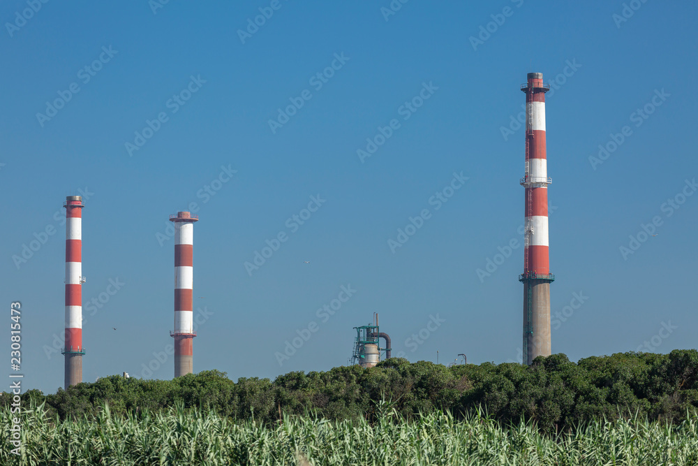 Detailed part view, industrial complex of oil refinery