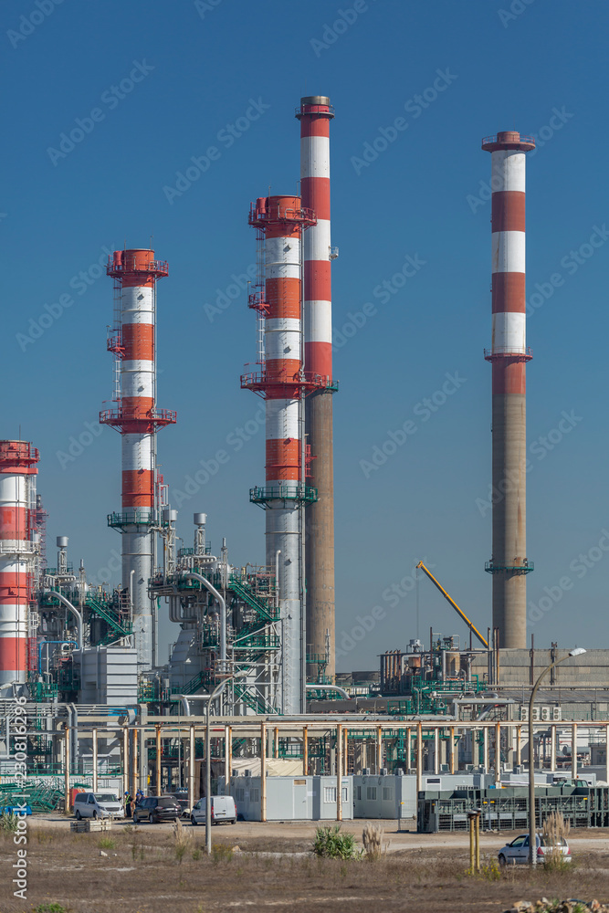 Industrial complex of oil refinery, Portugal Industrial complex of oil refinery, Portugal
