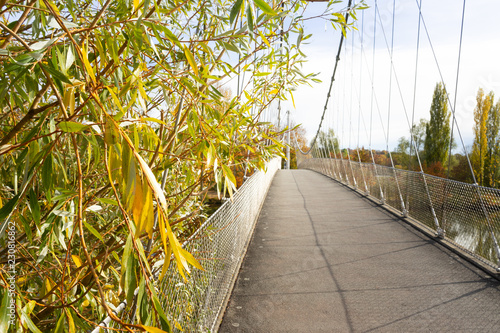 Brücke am Max-Eyth-See in Stuttgart im Herbst photo