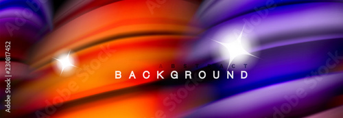 Mixing color waves on black, liquid flowing shapes