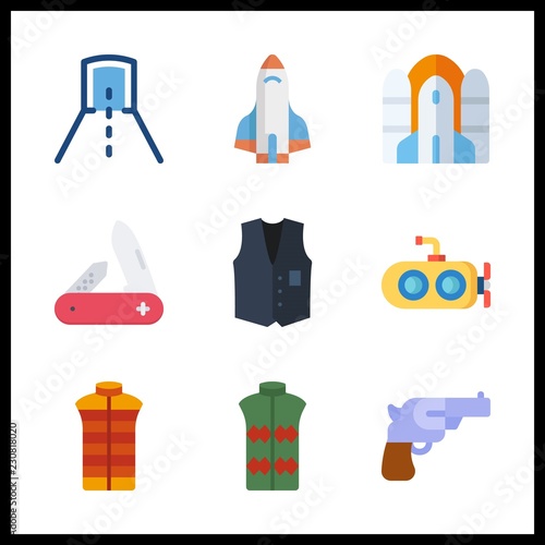 army icons set. multifunction, tower, holster and exit graphic works
