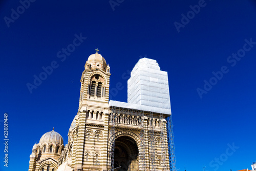 Cathedral of Saint Mary Major in a sunny day in Marseille, France