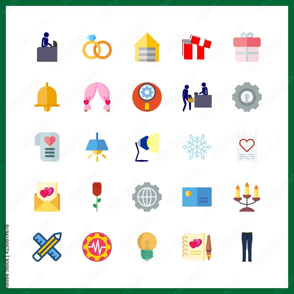 Obraz premium 25 decor icon. Vector illustration decor set. metallic blind and settings icons for decor works