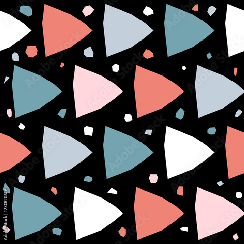 Abstract handmade seamless pattern. Childish craft wallpaper for birthday card, baby nappy, school party advertising, shop sale poster, holiday wrapping paper, textile, bag print, t shirt etc.