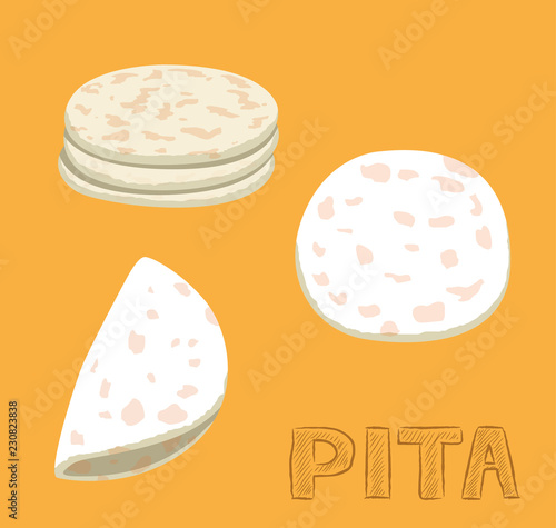 Bread Kind Pita Vector Illustration