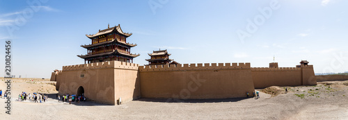 View of Jiayuguan Fort from the gate facing the Gobi desert, Gansu, China. Known as 