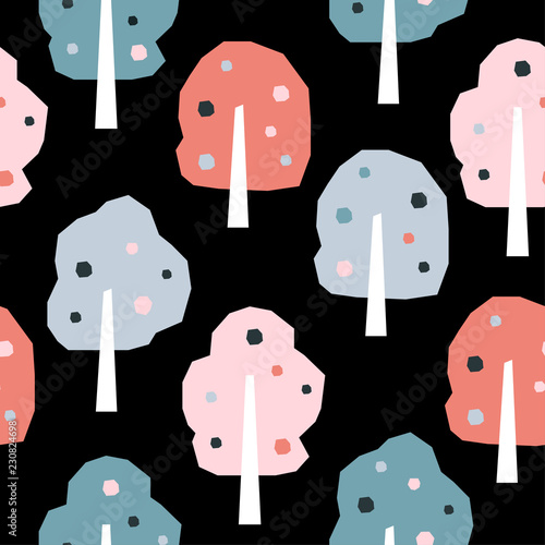 Abstract handmade seamless pattern. Childish craft wallpaper for birthday card, baby nappy, school party advertising, shop sale poster, holiday wrapping paper, textile, bag print, t shirt etc.