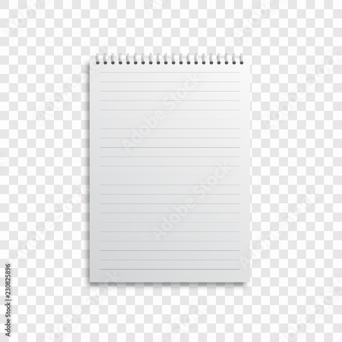 blank realistic spiral notepad notebook isolated on white vector