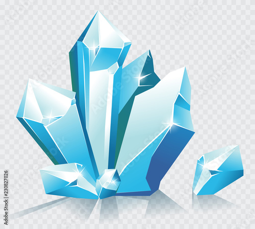 Vector blue ice crystals 