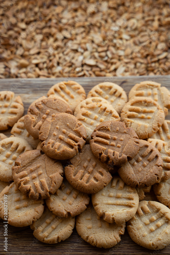 Freshly baked peanut butter cookies on cooling rack. Macro with extremely shallow dof Freshly baked peanut butter cookies on cooling rack. Macro with extremely shallow dof