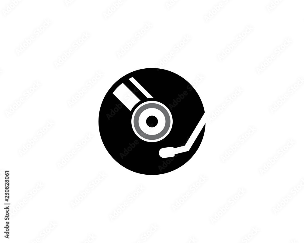 Vinyl music record icon vector template Vinyl music record icon vector template