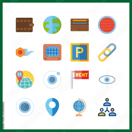 16 world icon. Vector illustration world set. worldwide and orbit icons for world works