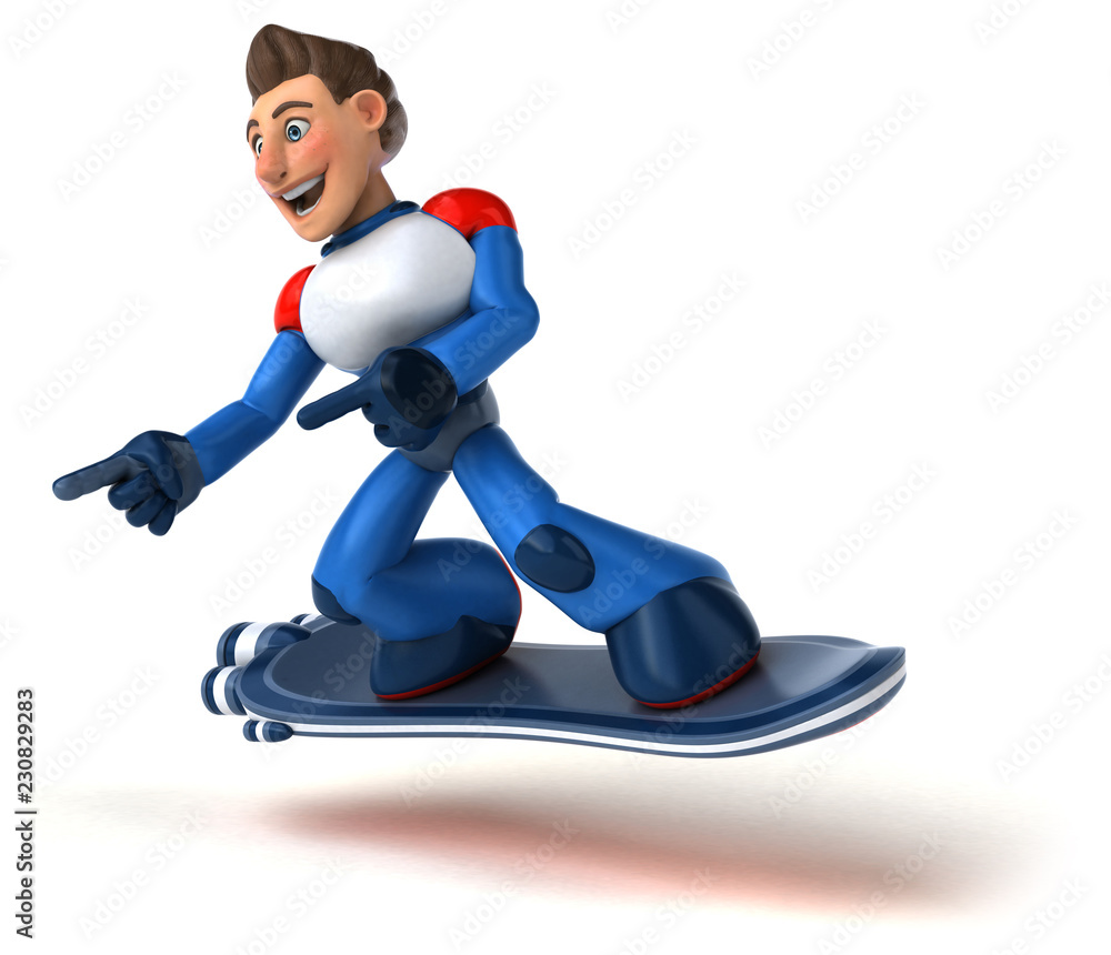 Fun modern superhero flying - 3D Illustration Fun modern superhero flying - 3D Illustration
