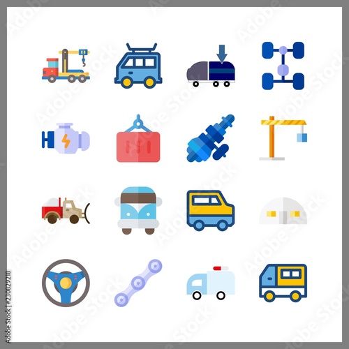 Fototapeta Naklejka Na Ścianę i Meble -  truck icon. ambulance and container vector icons in truck set. Use this illustration for truck works.