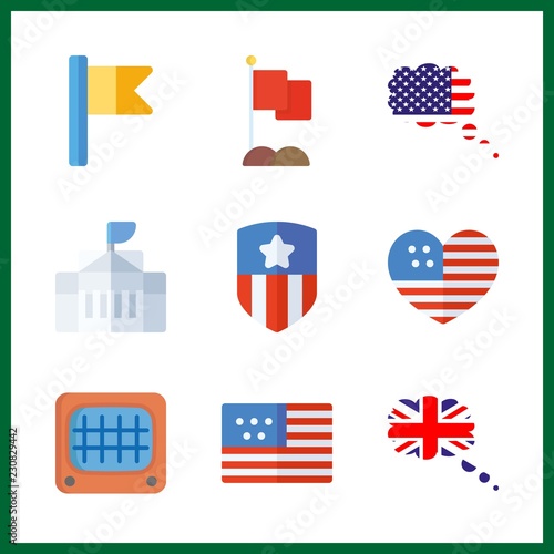 9 government icon. Vector illustration government set. usa and great britain icons for government works