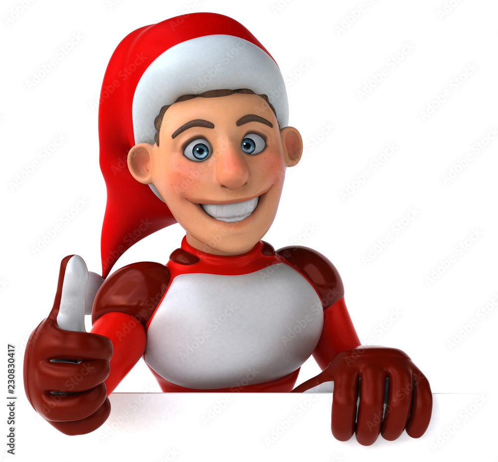 Fun super Santa Claus - 3D Illustration Fun super Santa Claus - 3D Illustration