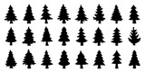 various christmas tree silhouette
