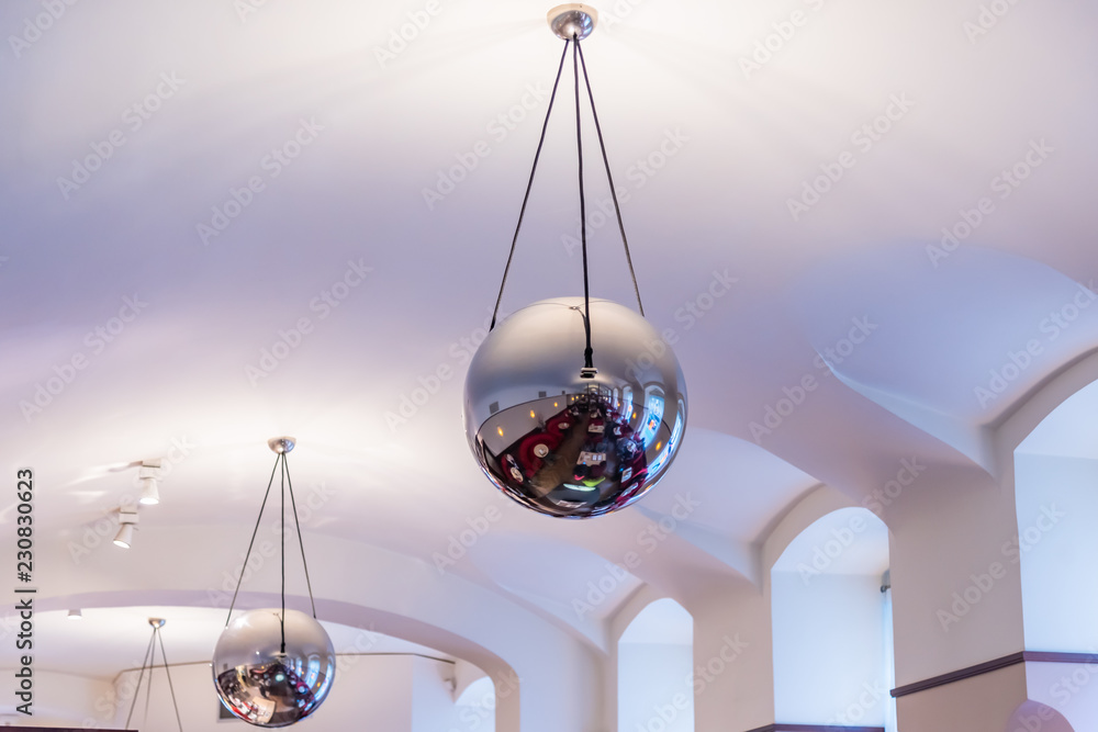 ceiling and metal balls
