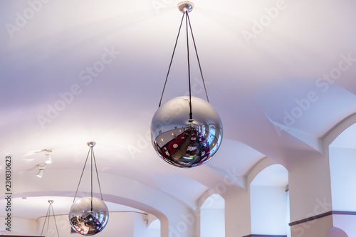 ceiling and metal balls photo