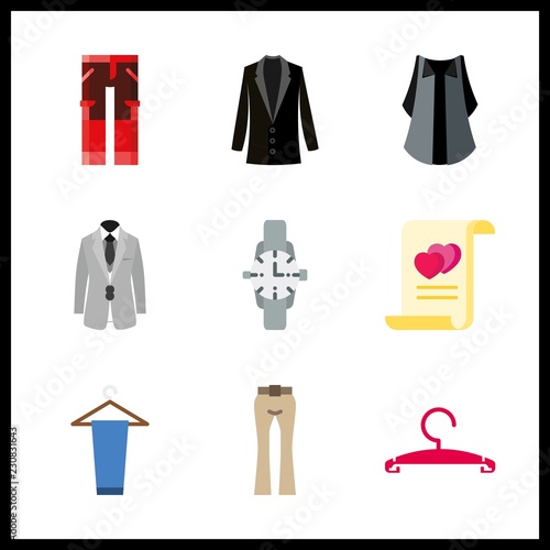 suit icons set. casual  close  manager and one graphic works