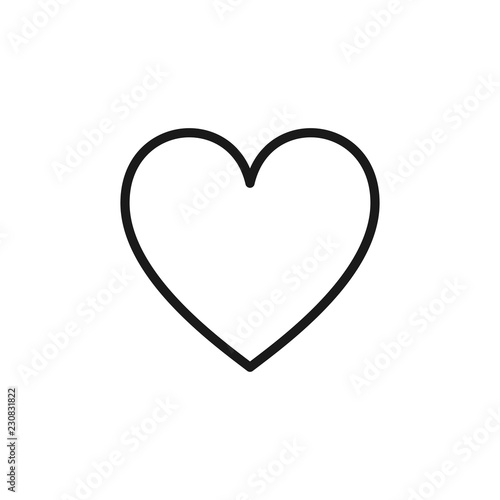 Free Download Black isolated outline icon of heart on white background. Line Icon of heart. - GFXLoad
