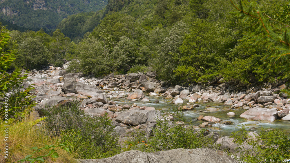 Il fiume in estate, che scorre lento e silenzioso