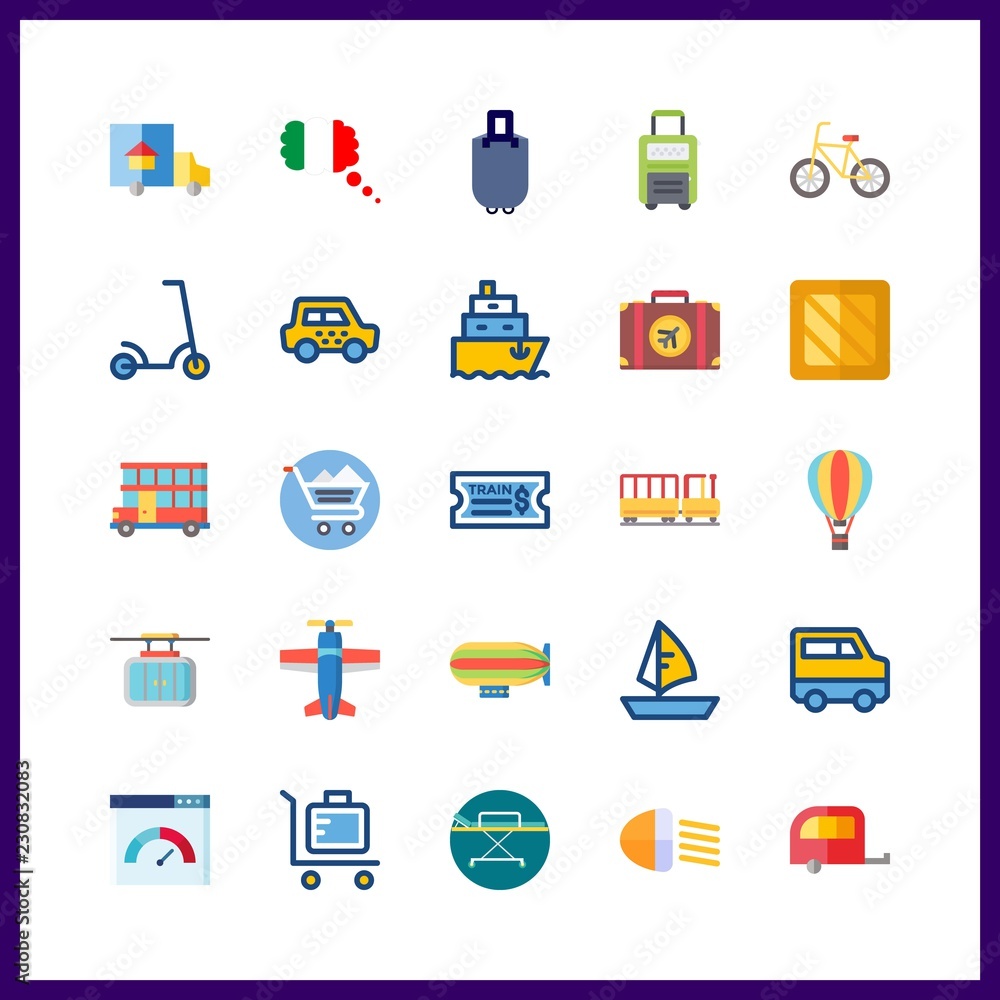 Obraz premium transport icons set. singapore, ping, sky and california graphic works