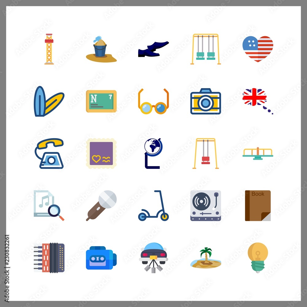 25 retro icon. Vector illustration retro set. bucket and amusement park icons for retro works 25 retro icon. Vector illustration retro set. bucket and amusement park icons for retro works