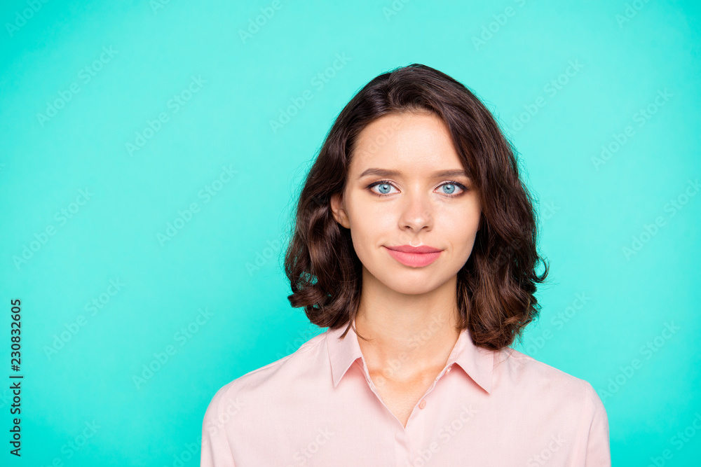 Fototapeta premium Close-up portrait of nice cute calm attractive charming adorable