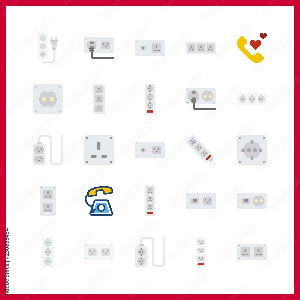 25 call icon. Vector illustration call set. socket and phone call icons for call works 25 call icon. Vector illustration call set. socket and phone call icons for call works