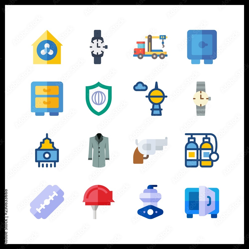 Obraz premium steel icons set. development, storage, cut and remodel graphic works