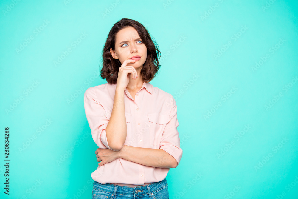 Portrait of nice cute serious sad attractive charming adorable b Portrait of nice cute serious sad attractive charming adorable b