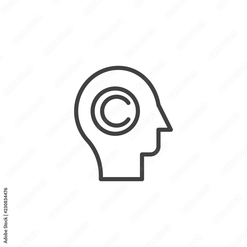 Copywriter head outline icon. linear style sign for mobile concept and web design. Writer person simple line vector icon. Symbol, logo illustration. Pixel perfect vector graphics Copywriter head outline icon. linear style sign for mobile concept and web design. Writer person simple line vector icon. Symbol, logo illustration. Pixel perfect vector graphics