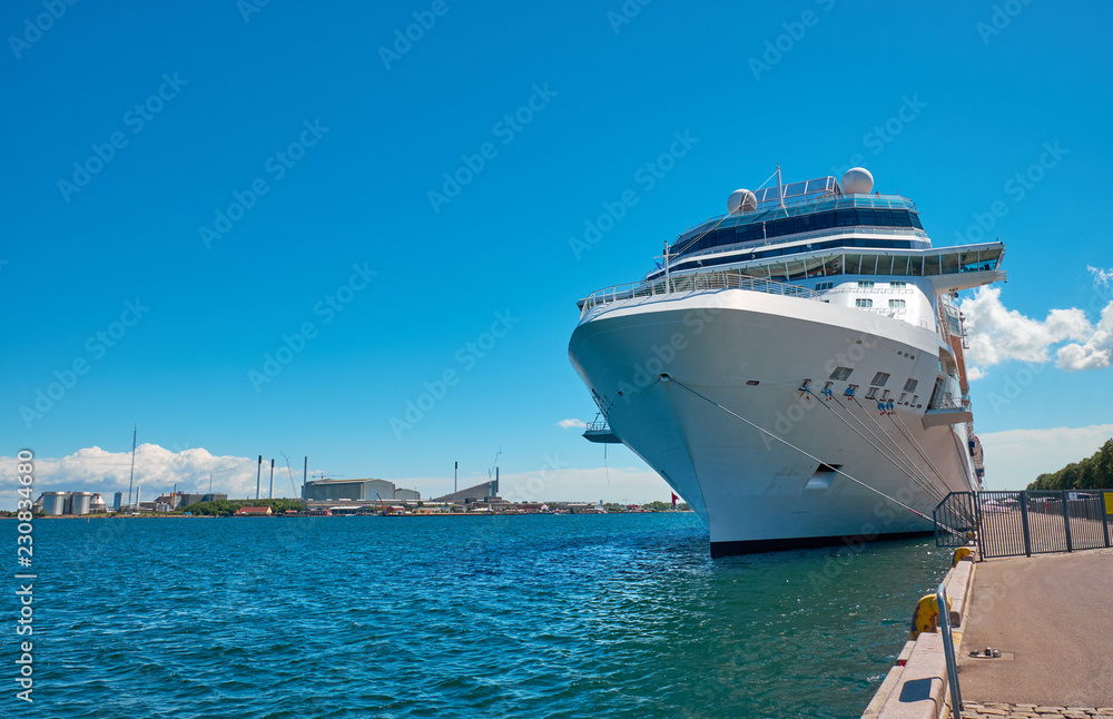 Naklejka premium cruise ship in the port of Copenhagen 