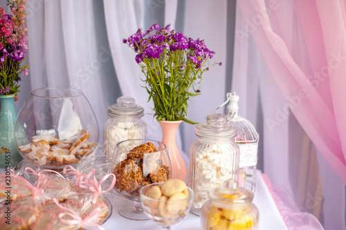 candy bar decorated in pink