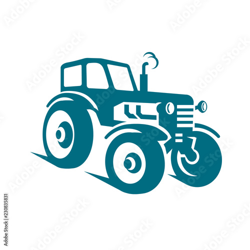 tractor simple vector on white background