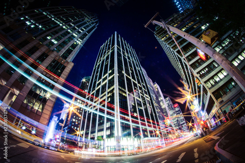 Foto New York City, fisheye lens, Langzeitbelichtung