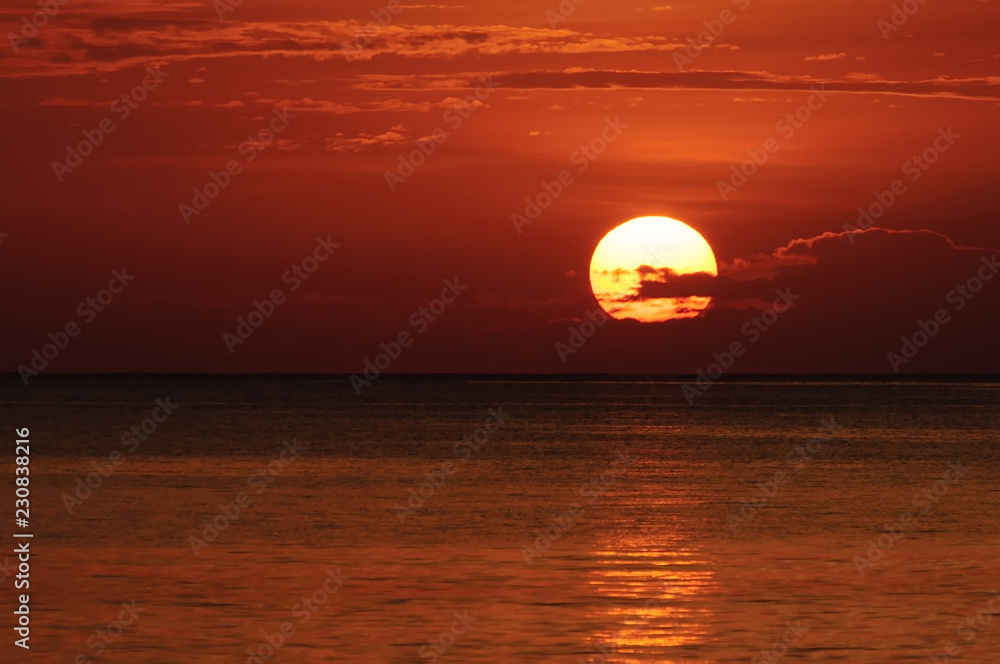 Sunrise on Beach, Samila Beach Songkhla, Thailand