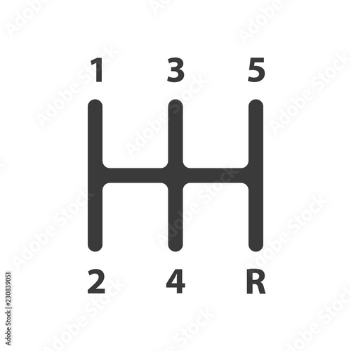 Gear shifter icon sign