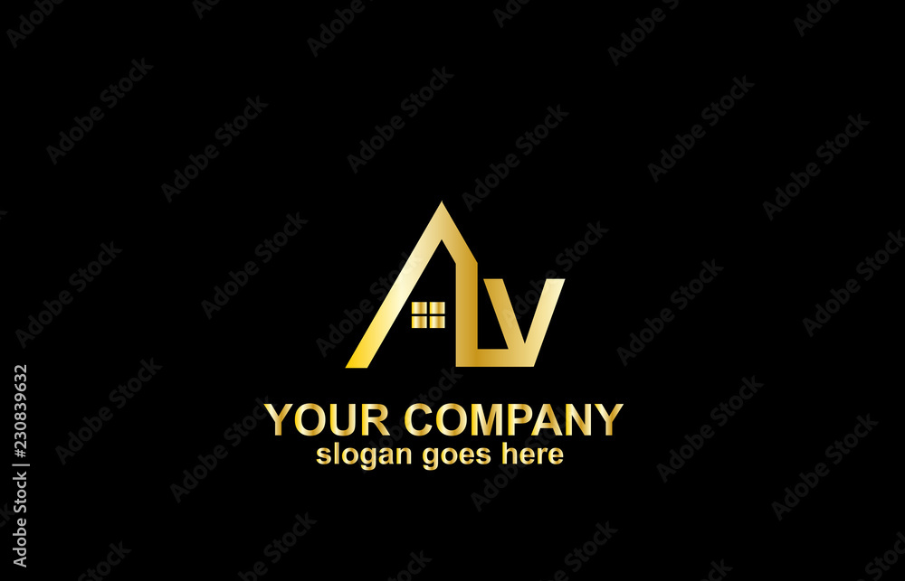 Real Estate Letter V Logo Design With a House Icon