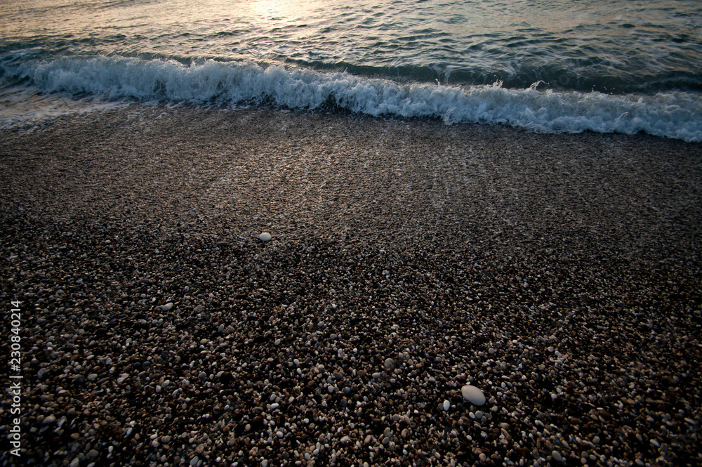 Sunset on the sea coast of the mediterranean sea Sunset on the sea coast of the mediterranean sea