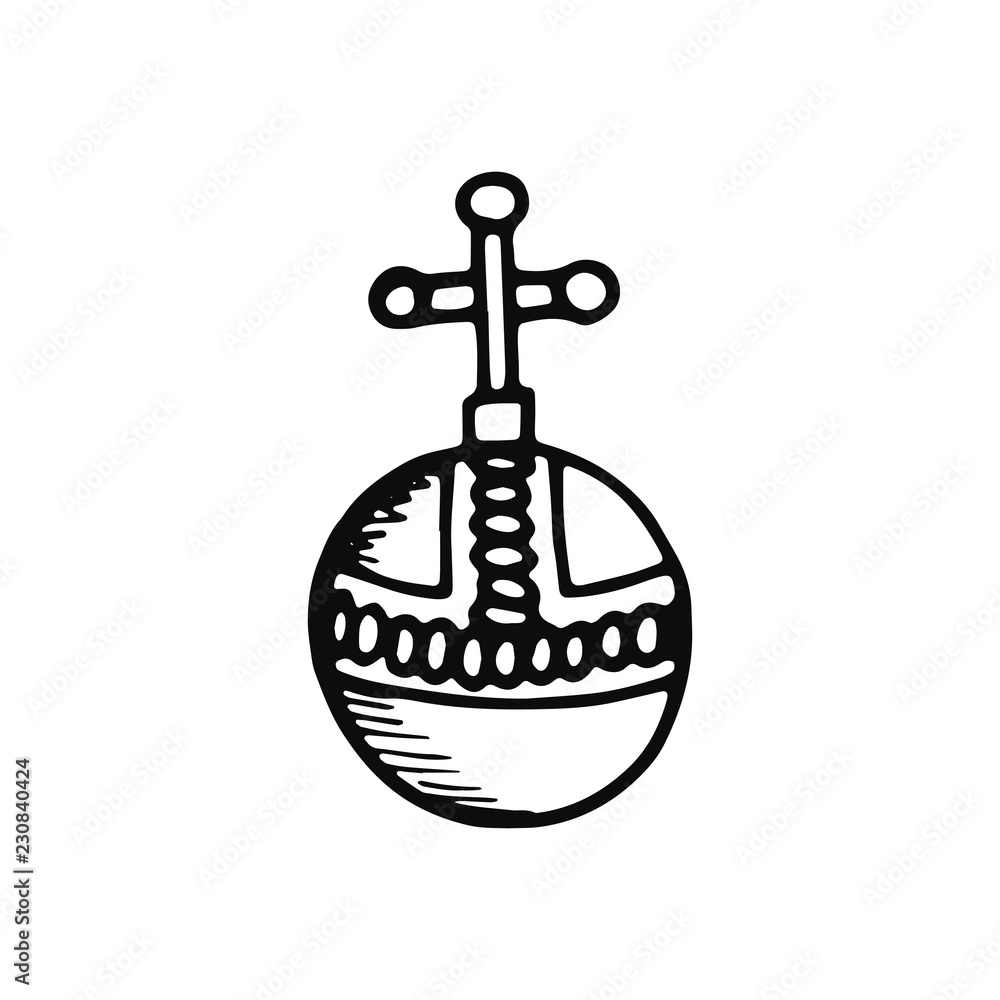 scepter of the king icon. sketch isolated object black scepter of the king icon. sketch isolated object black