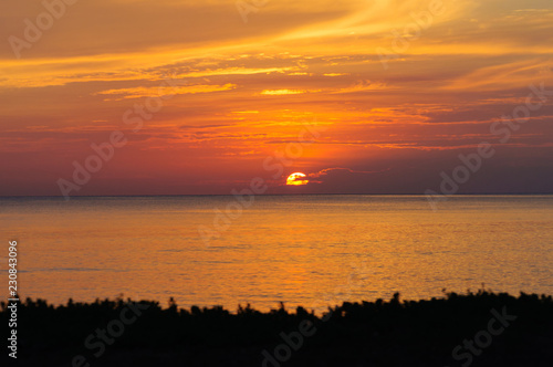 Sunrise on Beach  Samila Beach Songkhla  Thailand