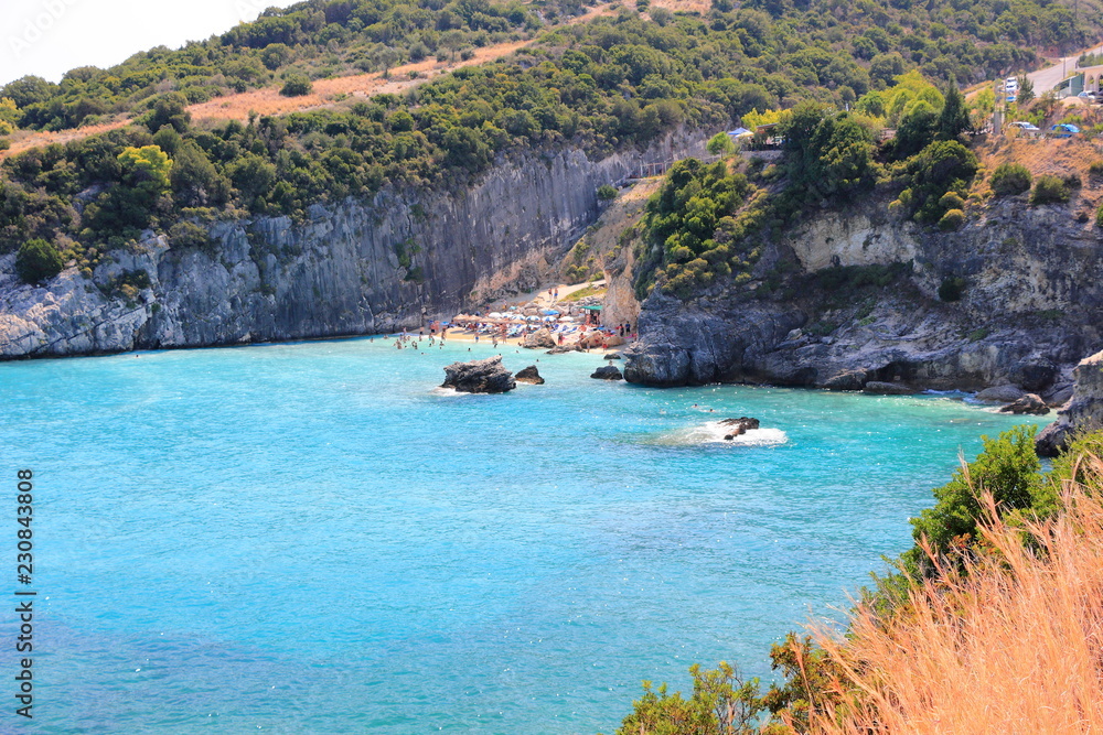 Xigia Sulfur Beach on Zakynthos or Zante island, Ionian Sea, Greece.