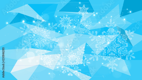 Snowflakes and festive lights - vector background with beautiful snowflakes that merrily shine and shimmer in color space