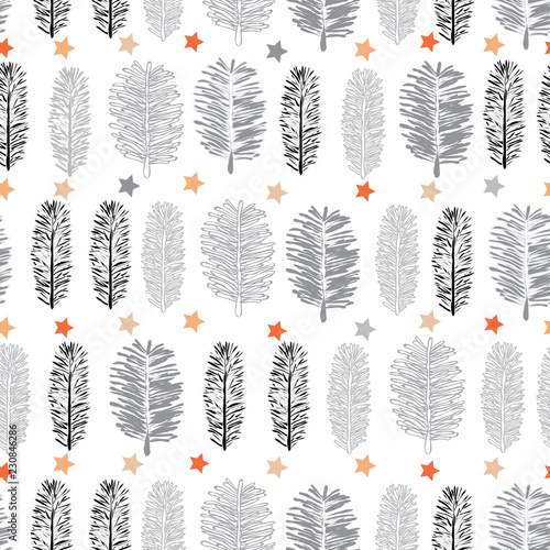 White Forest-Virgin Forest illustration seamless Repeat Pattern Background photo