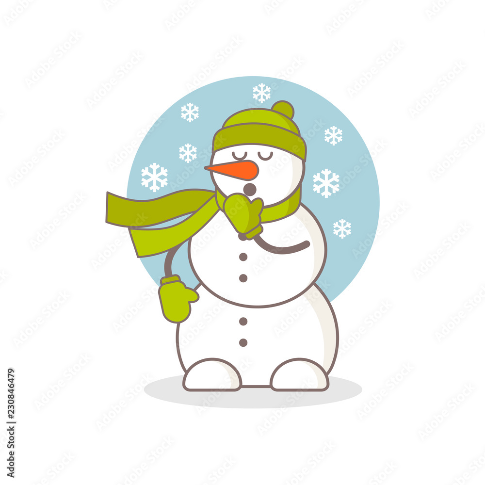 Yawning snowman vector illustration Yawning snowman vector illustration