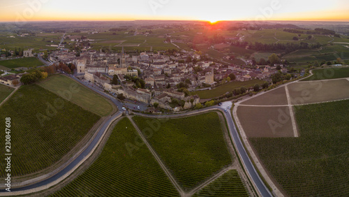 Aerial View  Bordeaux vineyards  Saint-Emilion  Aquitaine area of the Gironde department  France