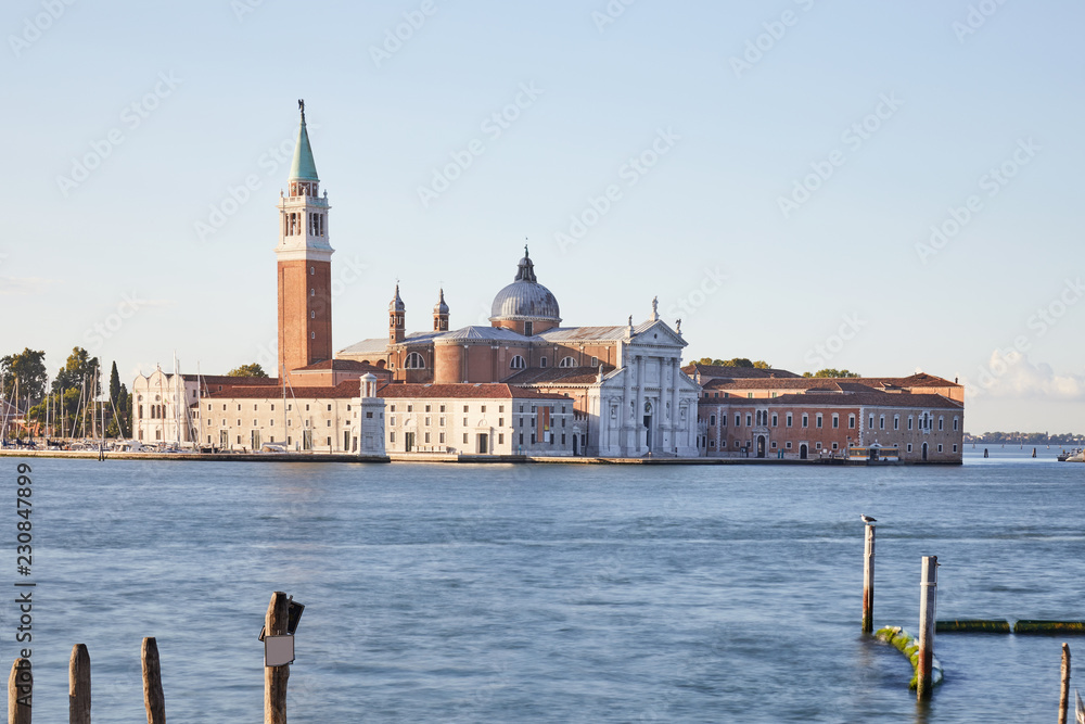 Fototapeta premium San Giorgio Maggiore island and basilica in Venice at sunset, Italy